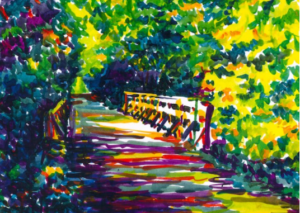 MLK Bridge - ©Marilynne Bradley - Watercolor - 18 x 24 - $275