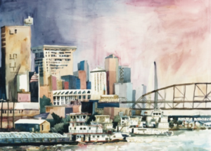 St. Louis Riverview- ©Marilynne Bradley - Watercolor - 22 x 28 - $550