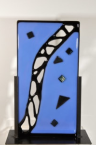 Blue & Black - ©Cathy Carney - Fused Glass - 11.5 In- $130