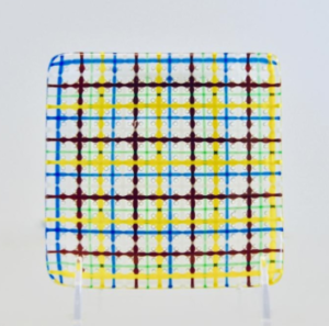 Plaid Dish - ©Cathy Carney - Fused Glass - 5 x 5 - $32