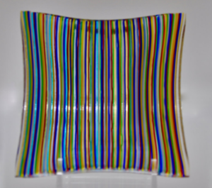 Multicolor Dish - ©Cathy Carney - Fused Glass - 5 x 5 - $34  3 x 4 in - $19.50