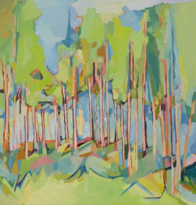 ©Terri Shay - Spring Aspens - Oil - 30 x 24 - $1200