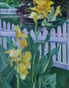 Yellow Flowers in the Garden - ©Linda Layton - Oil- 16 x 20 $300