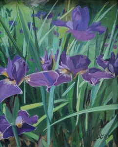 Garden of Irises - ©Linda Layton - Oil - 16x20 $300