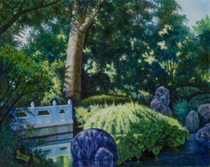 Mo. Bot. Chinese Garden 2-©Mike Frank-oil on canvas-16 x 20-$550