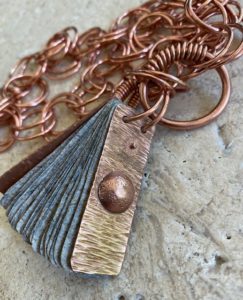 Memories -©Lois Jacobs - handmade paper and copper - 2 x .75 - $210