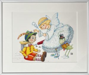 #251 - Pinnocchio and Friends - ©Mary Engelbreit - 11.25 x 13.5 - $1150