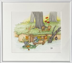 #260 - Wind in the Willows - ©Mary Engelbreit - Drawing - 10.5 x 11.75 in - SOLD