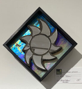 Blue Skies - @Carrie Wilson - mosaic and Resin - 6.5 in diamond shape - $75