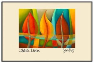 Dancing Leaves - ©Susan Reis - Framed Giclee - 4 x 6 - $16