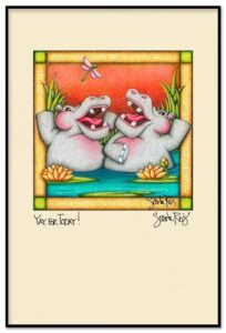 Hippos  - ©Susan Reis - Framed Giclee - 4 x 6 - $16