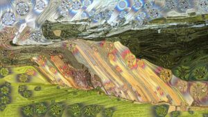 Notions of Distance over Disconnected Spaces - ©Matt Bryan - dye sublimated aluminum - 28 x 15.75 inches - $1000