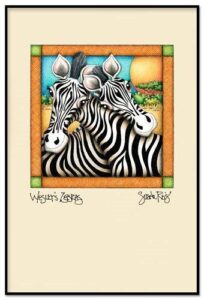 Zebras  - ©Susan Reis - Framed Giclee - 4 x 6 - $16