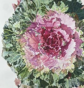 Beauty in the Garden - ©Karen Romani-watercolor on paper-22 x 15 inches-$800
