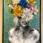 Female Blue Flower Goddess - ©Angie Pasternak - Acrylicon canvas - 18 x 24 inches - $325