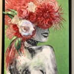 Female Green Flower Goddess - ©Angie Pasternak - Acrylic Painting on canvas - 18 x 24 inches - $325