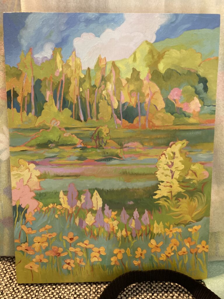 Field of Poppies and Lavender - ©Terri Shay - Oil