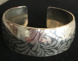Flowered Synclastic Cuff - ©Debbie Garavaglia - Sterling Silver - 6 inches - $135
