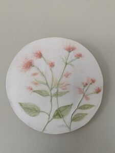 So Sweet - ©Catherine Myre - Plaster Bas Relief - 6 inches diameter - $50