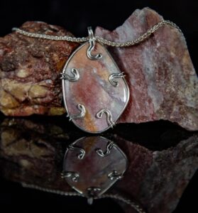 Fun Energy -© Randy Greene -Sterling Silver and Jasper -pendent - 2 inch x 3 inch -$145