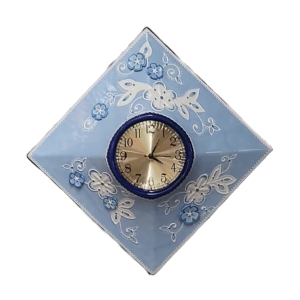 Blue-Delft-Clock-©Stephanie-Barken-Glazed-bisque-with-cut-and-shaped-