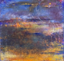 Blue Dawn - ©Diane Reising - Oil and cold wax medium on cradled board - 36 x 36 in - $1400