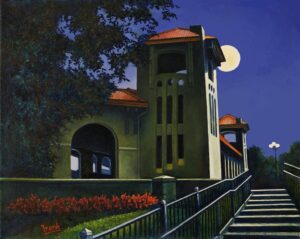 Night Stroll in Forest Park - ©Mike Frank - Oil on canvas - 16 x 20 inches – $600