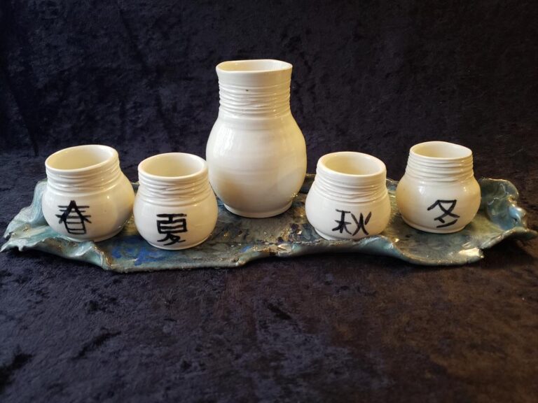 Islands of the Oirent - ©Jerry Williams Sr. - Pottery - 6 Piece set - Tray 5 x 14 in - $125