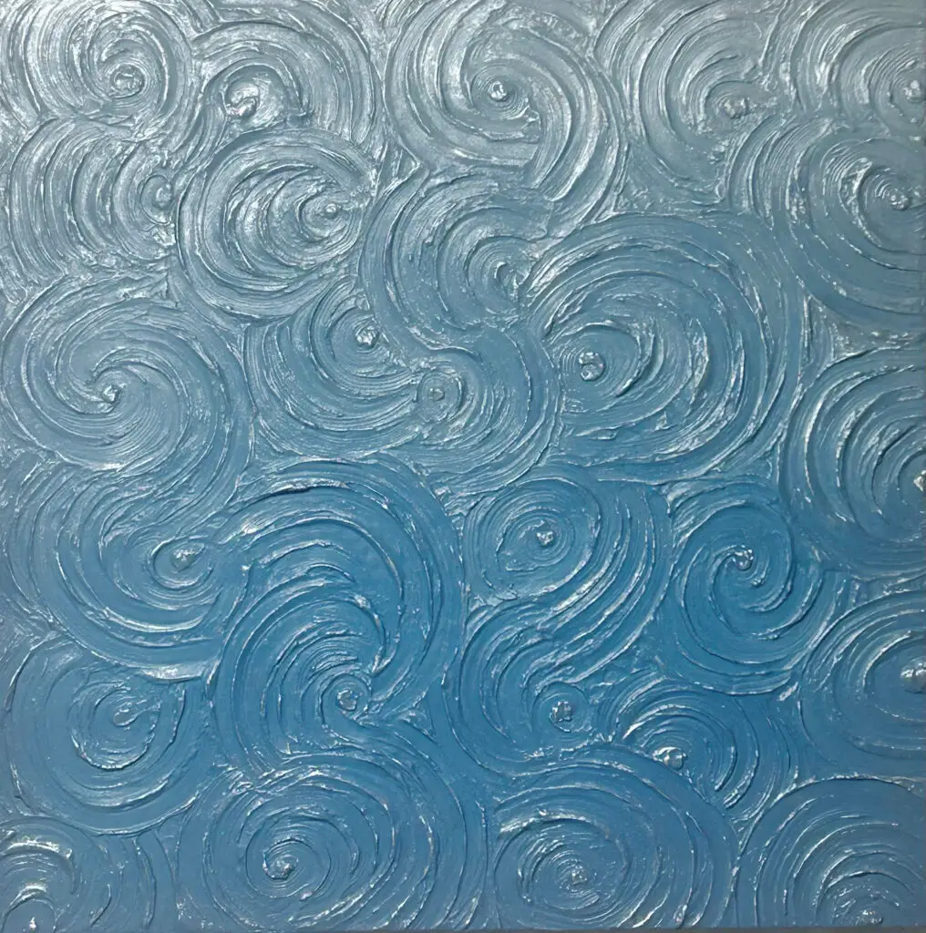 Refreshing Swirls - © Elena Rybak - Mixed Media on Canvas - 24X24 inches - $625