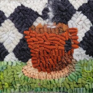 Coffee Cup - ©Sheri Ahner - Hooked Rug - 7x9 inches - $160