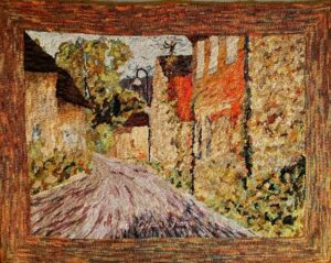 Giverny France - ©Sheri Ahner - Hooked Rug - 45.5x58 inches -$2600