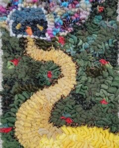 Yellow Brick Road - 
 ©Sheri Ahner -Hooked Rug - 8.5x11 inches - $225