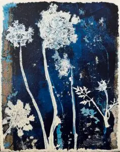 Dancing Queens - ©Mary Martin - Acrylic, Tissue Paper - 10 x 8 inches - $145