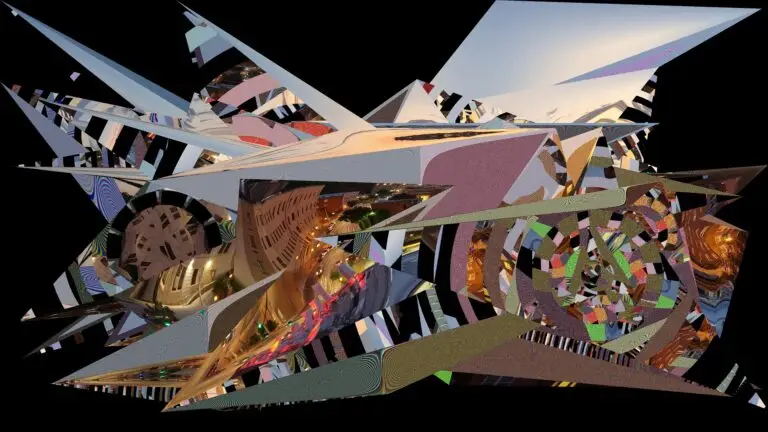 Geometry Glow - ©Matt Bryan - dye sublimated aluminum - 24 x 13.5 inches - $800