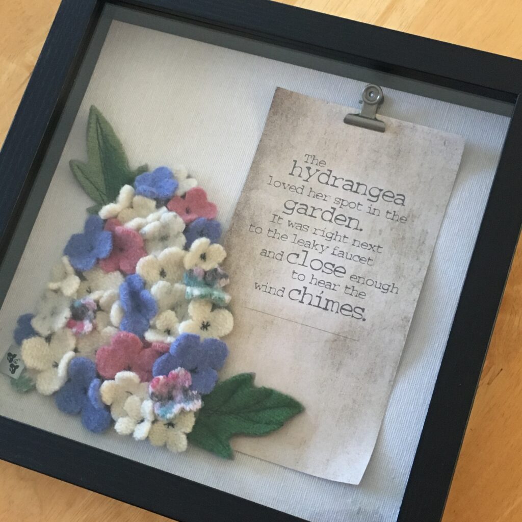 Hydrangea Whispers - ┬⌐BeeandBee Studio - Textile Art - 11 inch sq