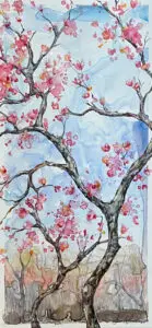 Spring Dance-©GenaLoseto-watercolorYUPO-9x16-$350