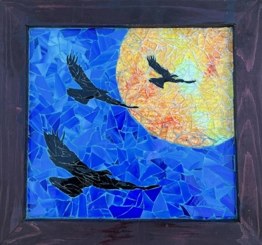 Fly Me to the Moon - ©️Virgene Tyrrell - Mosaic - 13 x 13 inches - $300