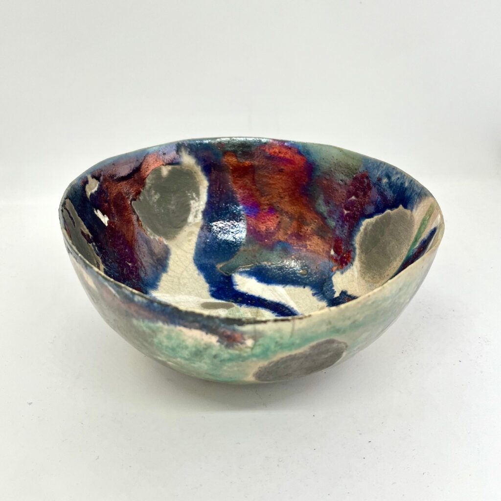 Apollo- ©Nancy Exarhu - raku  ceramic bowl - 6.5 in diameter x 3in height -  $280