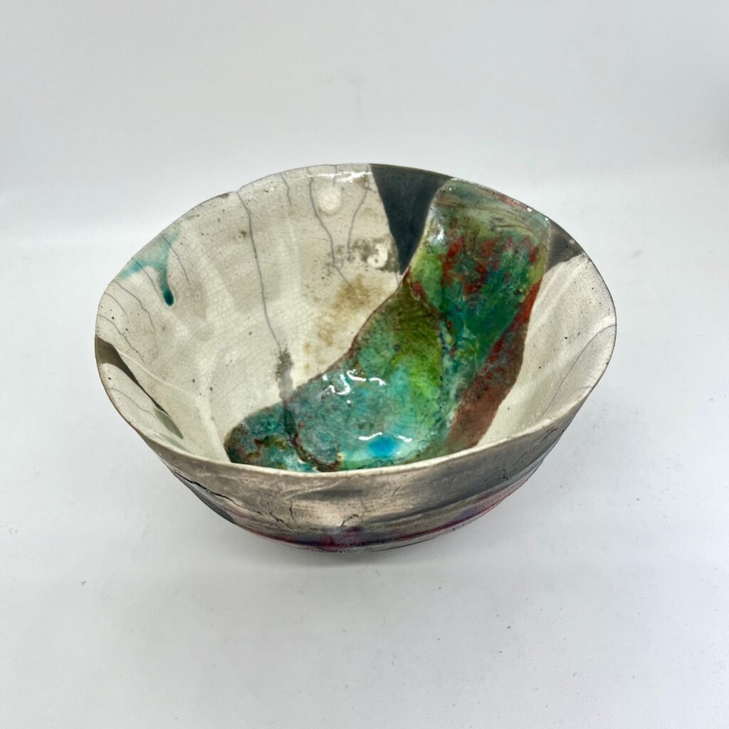 Poseidon - ©Nancy Exarhu -raku  ceramic bowl - 5.5 in diameter x 3.5 in height -  $280