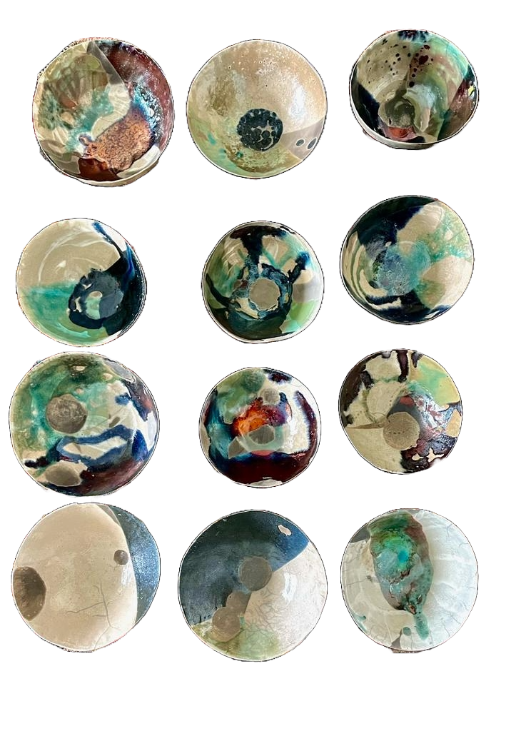 Raku Ceramic bowls - ©Nancy Exarhu -