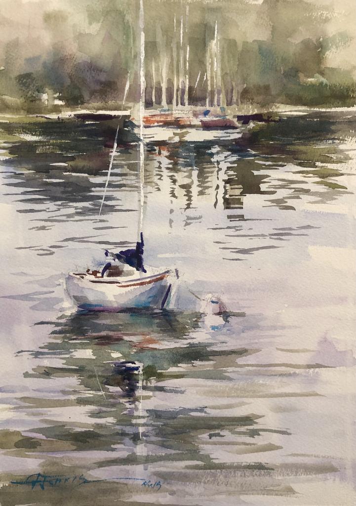 Day at the Lake - © Alicia Farris - watercolor - 12x9  $430