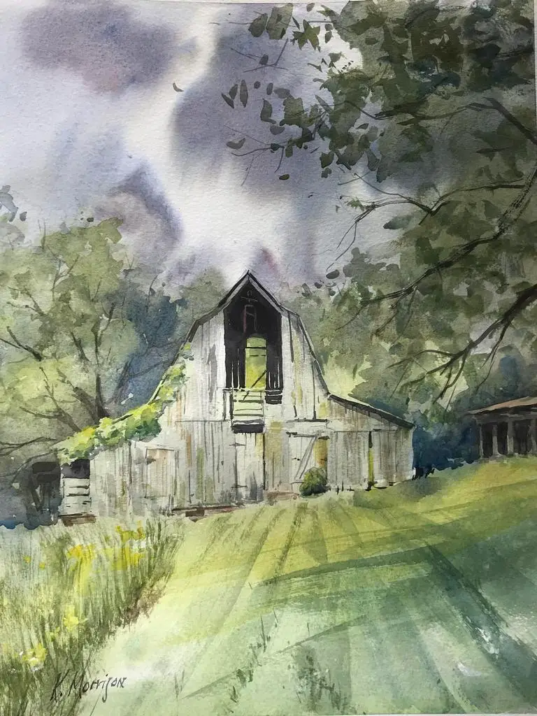 Eye of the Storm-@Kathy Morrison- watercolor on paper- 17.5 x 21.5” -$385