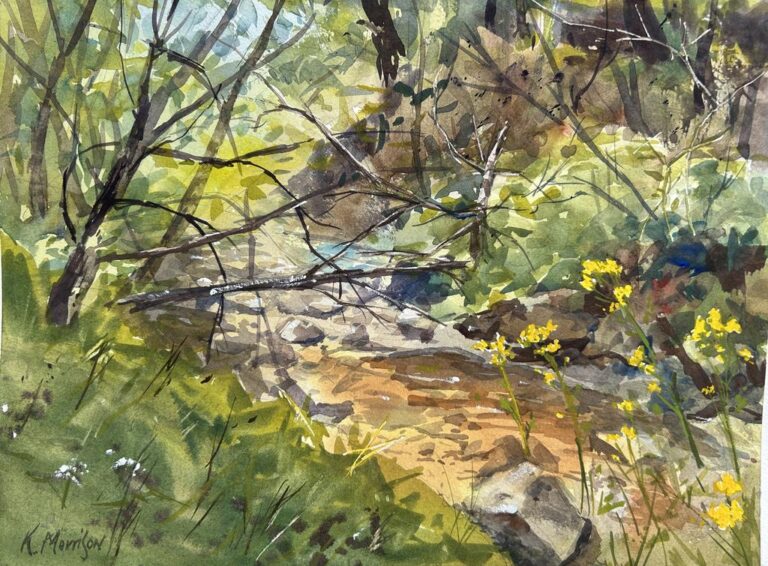 Gary’s Creek- @Kathy Morrison- watercolor on paper- 16x20”- $365