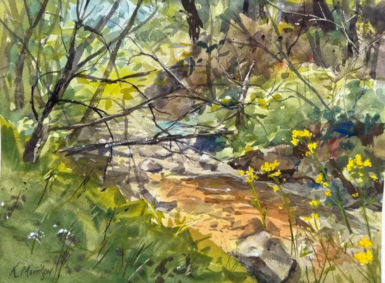 Gary’s Creek- @Kathy Morrison- watercolor on paper- 16x20”- $365