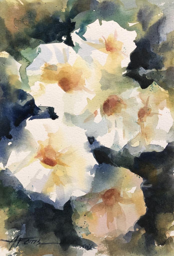 Summer Blooms - © Alicia Farris - watercolor - 7x11 $325