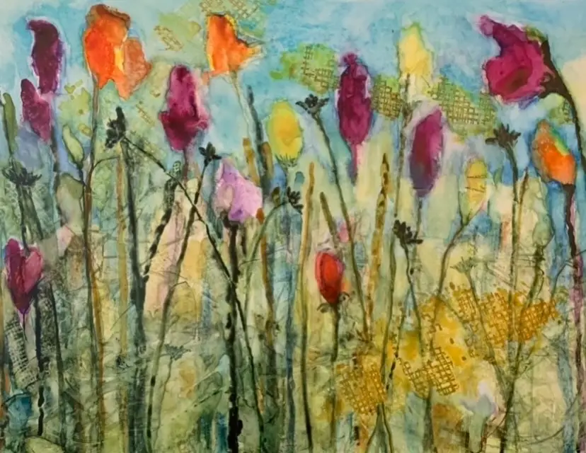 A-Rhapsody-in-Buds-19-x-23-Watercolor-on-Yupo-450