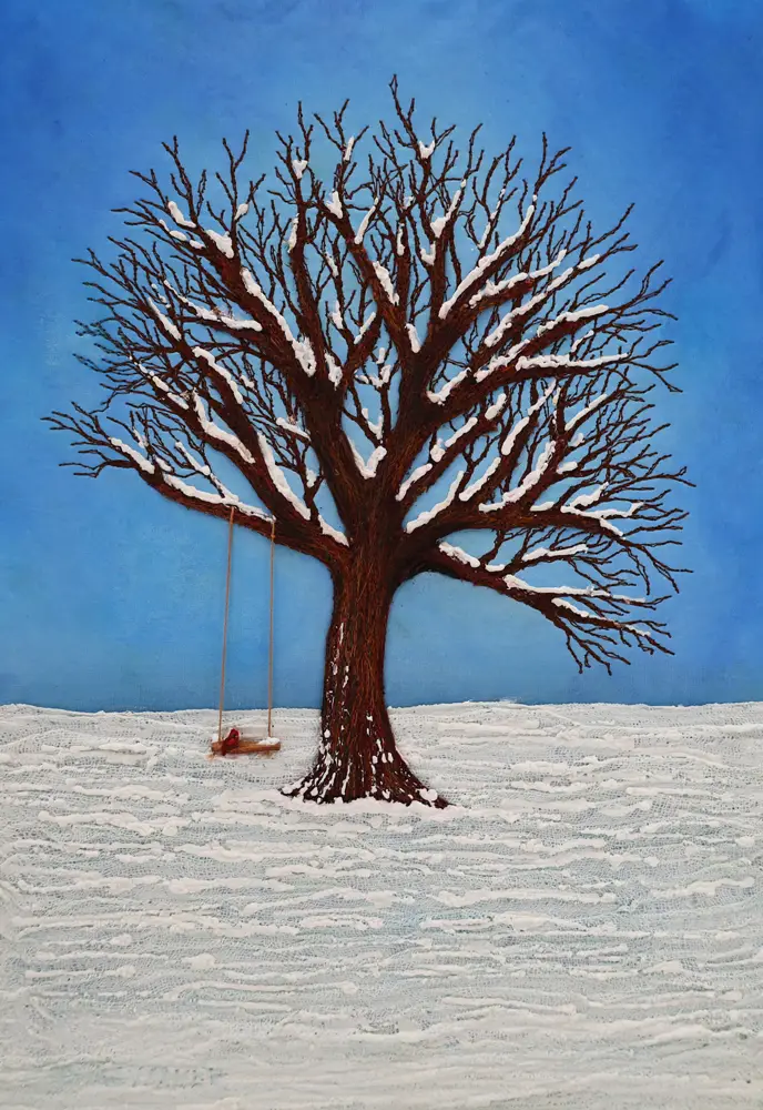 Awakening to Beauty Ana Sumner - Mixed Media Fiber Art 12 x 16 inches $525.00