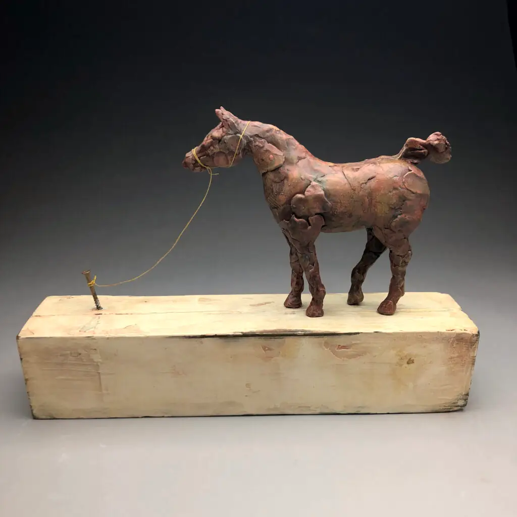 Bunna - ©Caroline Staller - 10.75 x 16 x 3.6_ - ceramic, wood, and metal
