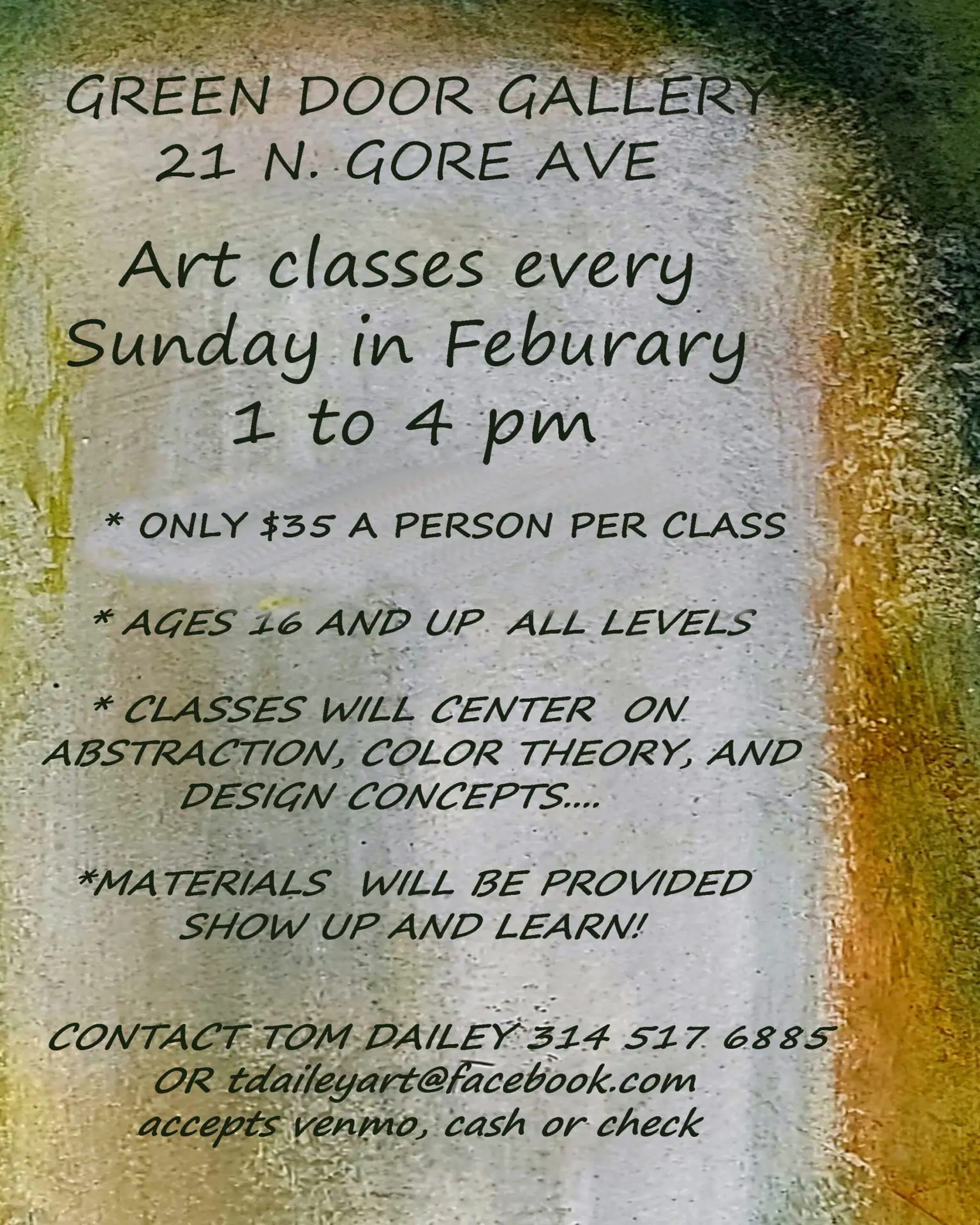 Abstract Open Art Classes with Tom Dailey