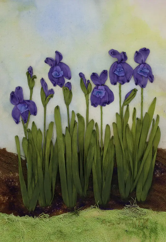 Irises in Purple Web